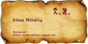 Kósa Mihály névjegykártya