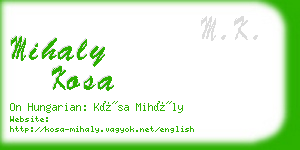 mihaly kosa business card